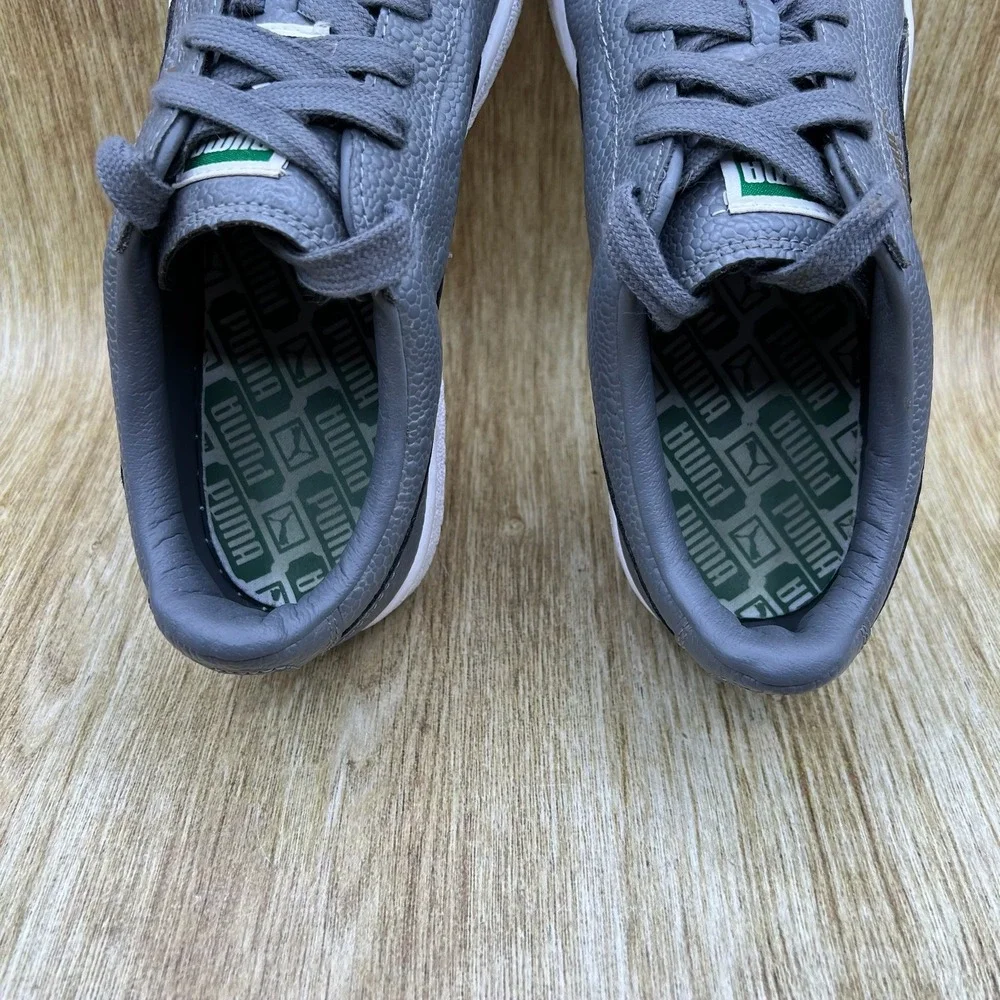 Puma Basket Classic Sneakers Men's 10 Grey Textured Leather Low Top 358894-03